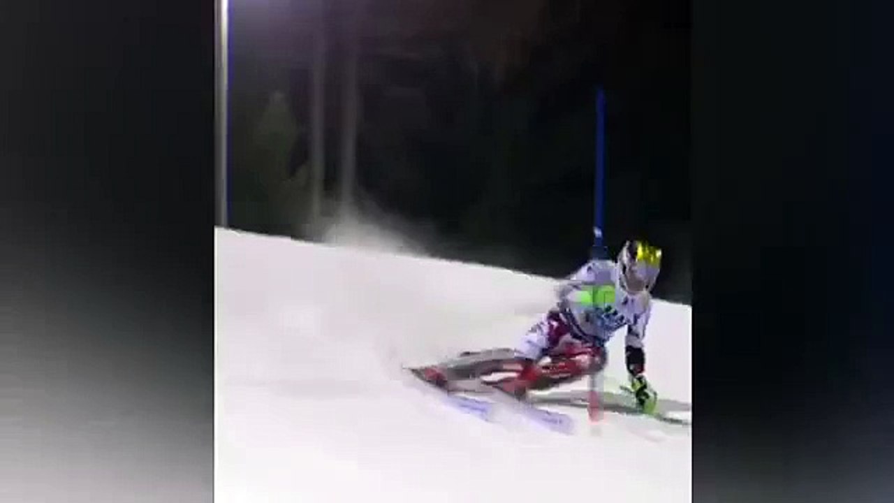 Drone misses champion skier by inches