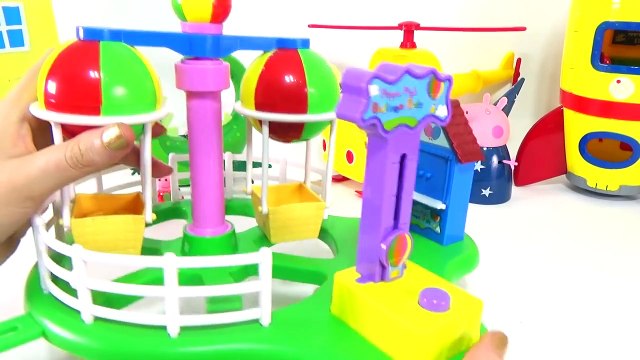pig Peppa Pig Passeio de Balão em Português Brinquedos Peppa Pig Balloon Ride Theme Park Toys