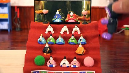 ドキンちゃんのひな人形とバイキンマンのひな遊び 2015
