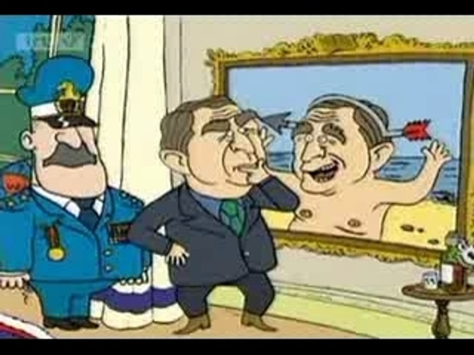 George Bush and Saddam Hussein