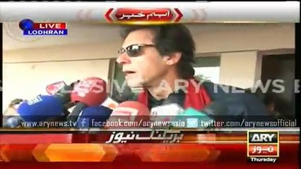 Imran Khan talks to media in Lodhran.. 24 December 2015