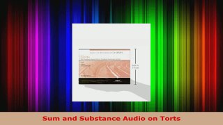 Read  Sum and Substance Audio on Torts EBooks Online
