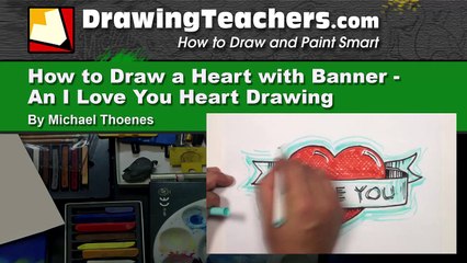 How to Draw Heart with Banner I Iove You Drawing MAT
