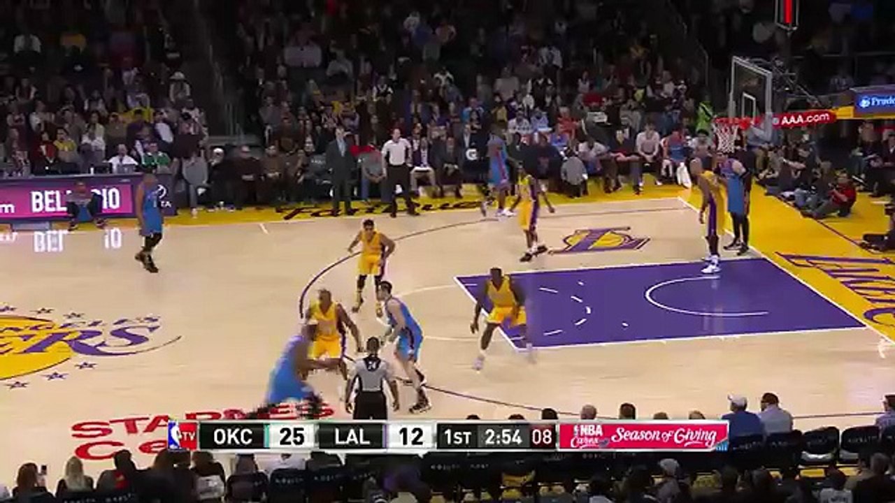 Kobe Bryant's Fastbreak Slam - Thunder vs Lakers - December 23, 2015 - NBA 2015-16 Season