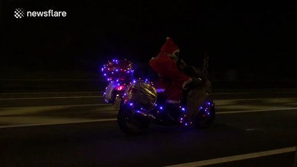 Supercharged Santa speeds down the M25