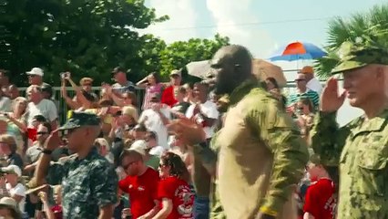 Titus O’Neil and Batista pay tribute to the U.S. Navy SEALs