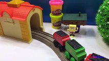 Loader Thomas the Tank Train is stuck in PlayDoh Rocks Mighty Machines come to rescue