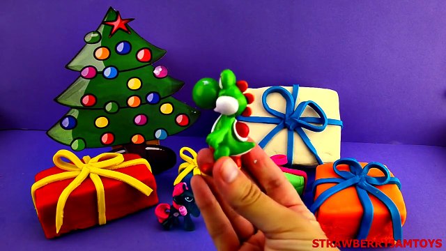 Frozen Play Doh Shopkins Barbie MLP Finding Nemo Yoshi Christmas Surprise Eggs StrawberryJamToys