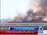 Karachi Malir River caught fire in the bushes