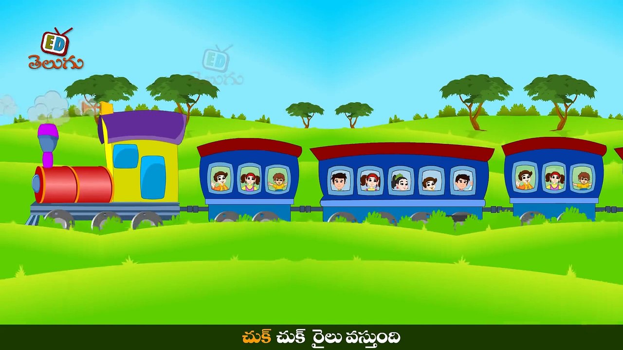 KZKCARTOON TV-Chuk Chuk Railu Vastundi - Telugu Nursery Rhymes for Children