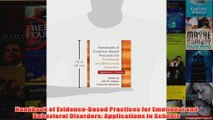 Handbook of EvidenceBased Practices for Emotional and Behavioral Disorders Applications