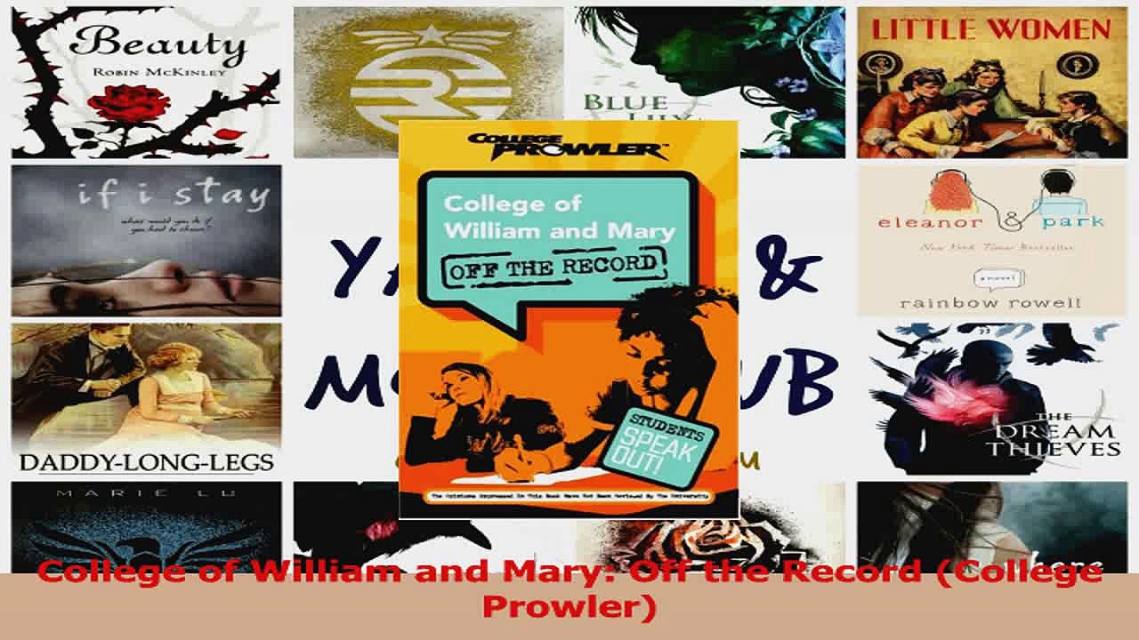 College of William and Mary Off the Record College Prowler PDF