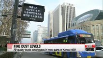 Concentration of fine dust levels rise in Korea