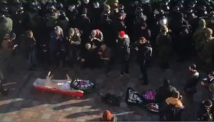 Гроб со свиньей принесли к зданию Верховной рады в Киеве