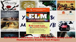 PDF Download  ELM REA  The Best Test Prep for the Entry Level Mathematics Exam Test Preps PDF Online