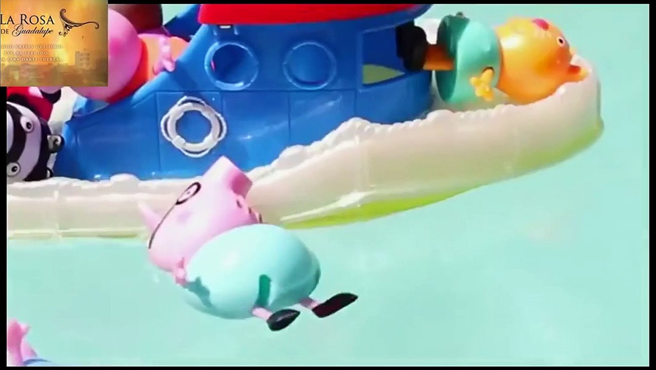 Peppa Pig SHARK ATTACK!!! Peppa Pig Family Boat Vacation Killer Whale and Sharks Pool DisneyCarToys