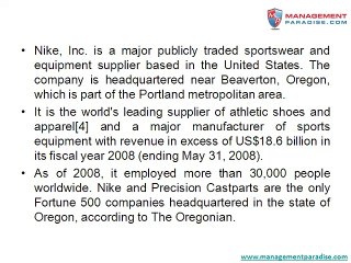 Sportswear and Equipment Supplier - Nike