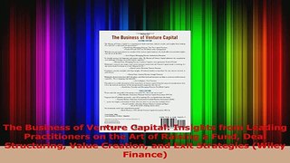 PDF Download  The Business of Venture Capital Insights from Leading Practitioners on the Art of Raising Read Online