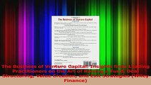 PDF Download  The Business of Venture Capital Insights from Leading Practitioners on the Art of Raising Read Online