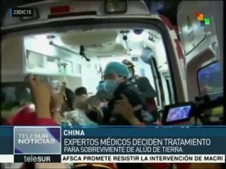 China: definen tratamiento médico para sobrevivientes de alud