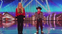 11 year old knife thrower tempts Simon Cowell onto the stage | Britains Got Talent 2014