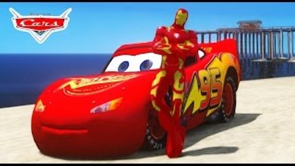 IRON MAN driving his Awesome Lightning MCQUEEN Cars! 1080p HD