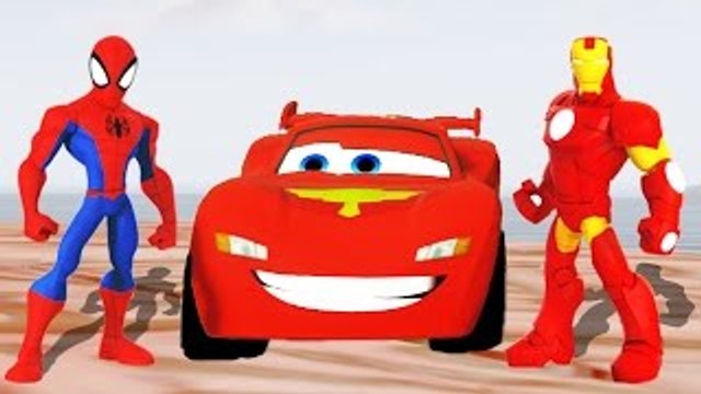 Amazing Spider man Play With Iron Man Superheroes Mcqueen Cars with Animals Cartoons Kid
