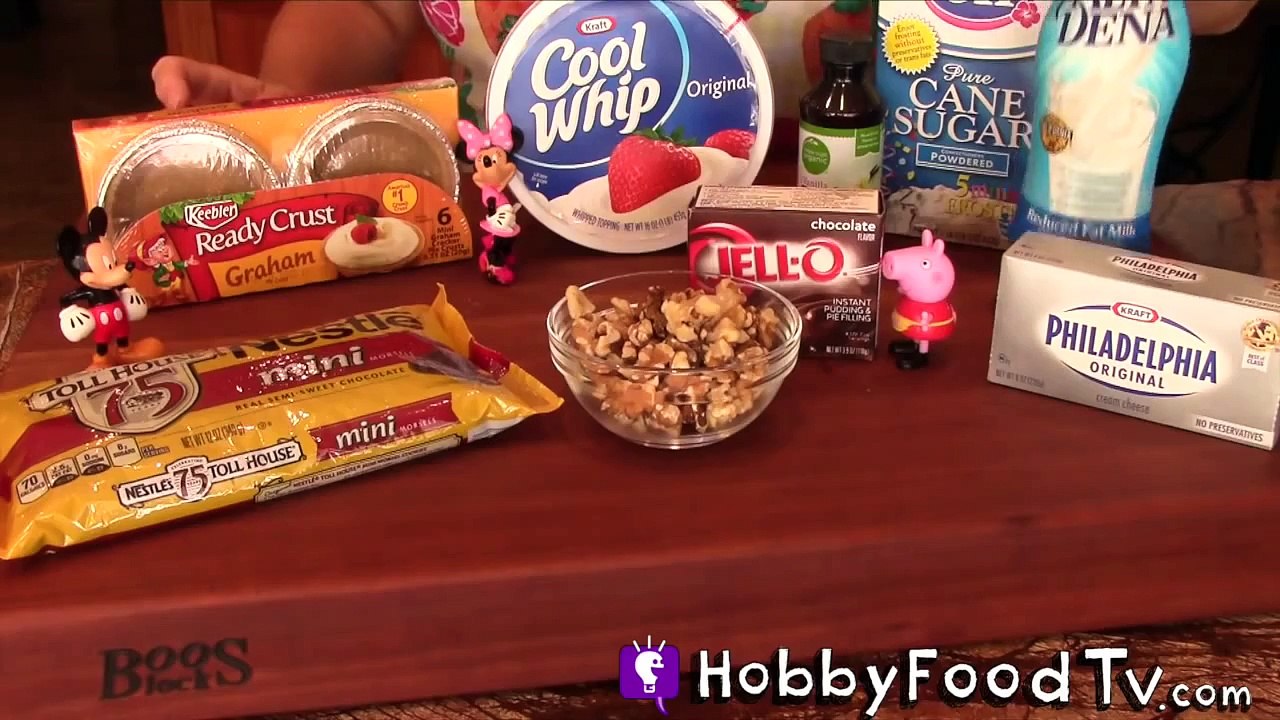 Mini ChocoNut Cream pies! Chocolate, Cream, Walnuts + Peppa Pig, Disney Minnie Mouse by HobbyFoodTV