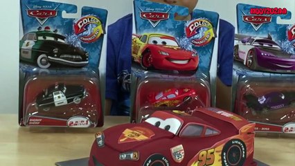 Disney Pixar Cars Egg Surprise CAKE Opening Video For Kids + Lightning McQueen Colour Chan