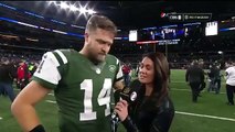 Ryan Fitzpatrick Photobombed by Nick Mangold, Asks 'Is This Live' - Jets vs. Cowboys - NFL
