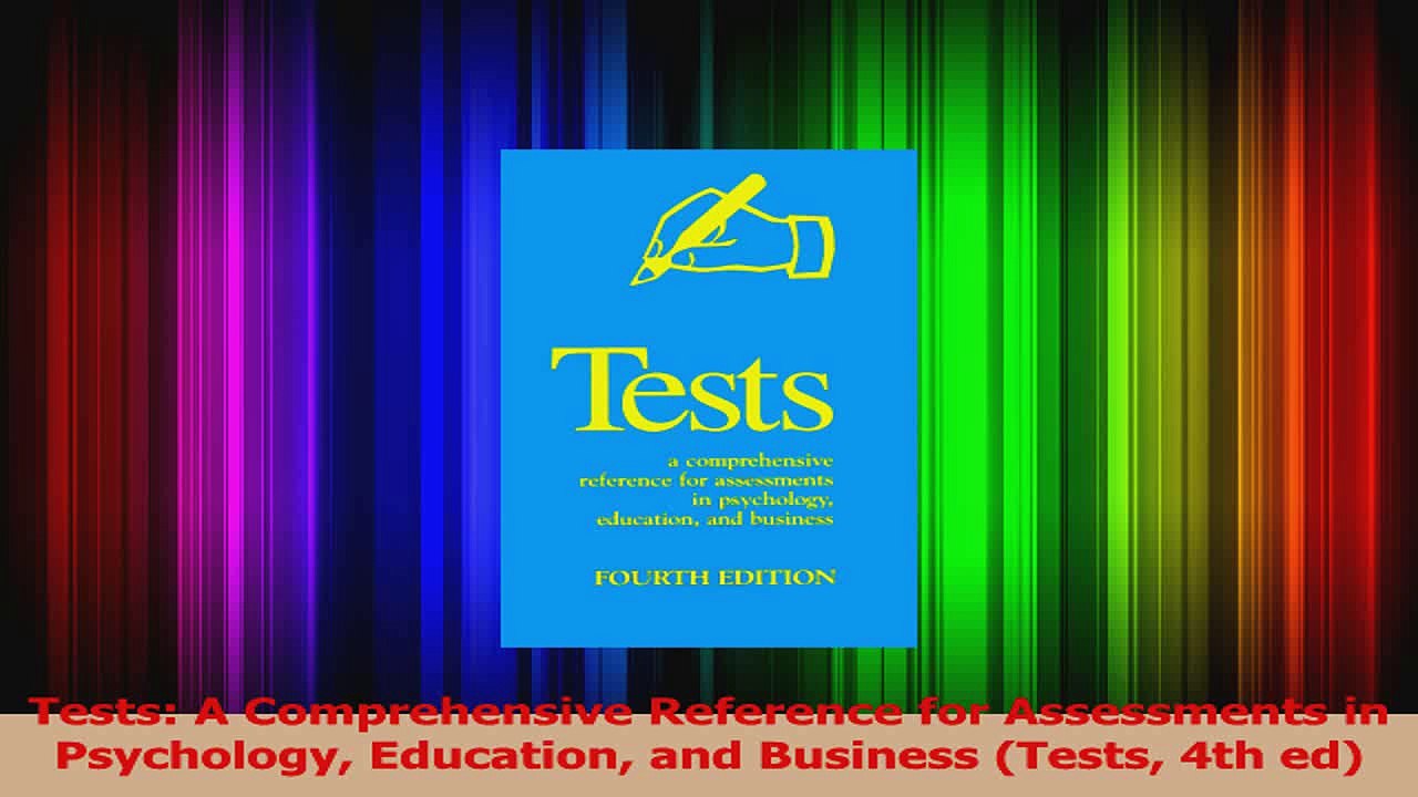 PDF Download  Tests A Comprehensive Reference for Assessments in Psychology Education and Business Read Online