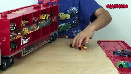 Cars Toys From Disney Cars 1 + 2 Movie Opening Unboxing Video Of Mack + Lightning McQueen