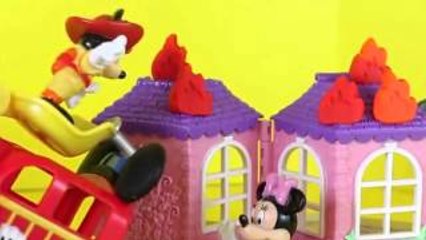 Mickey Mouse Clubhouse Save the Day Fire Truck with Minnie Mouse Play Doh Fire by ToysRevi