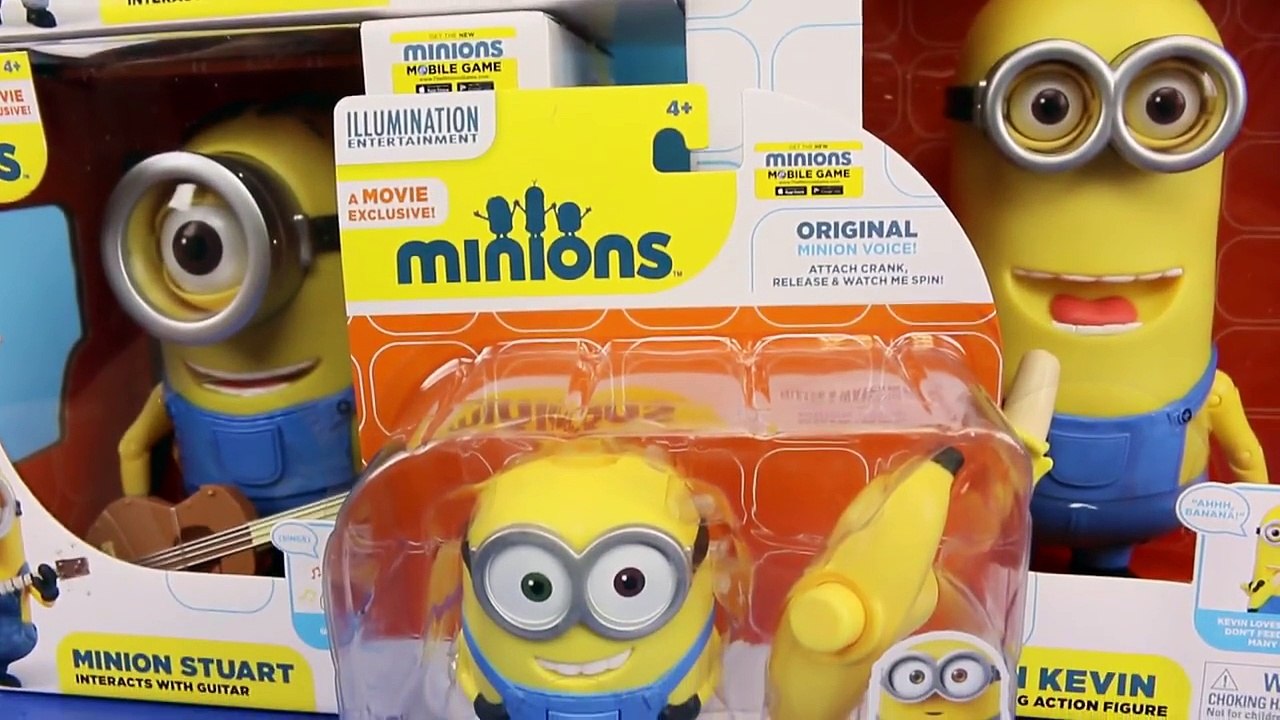 NEW Minions Singing & Interactive Figures Stuart with Guitar, Bob with Bear and Kevin with