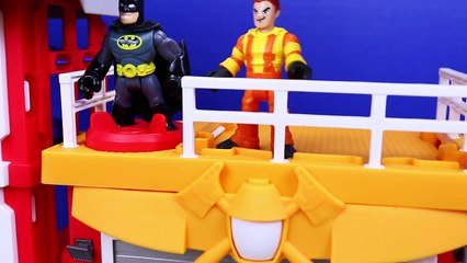 Imaginext Fire Command Center Batman Fireman for a Day Parody Saved by Spiderman Superhero