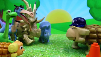 The Good Dinosaur Soccer Coach Jack Teaches Vivian and Arlo Opening Surprise Dinosaur Eggs