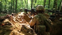 US Marines in Forest Shooting Lots of Weapons: SMAW Rocket/ M4/ Mossberg 590 etc.