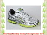 Mens Shock Absorbing Running Trainers grey/lime Size 9