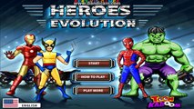 Heroes Evolution Hulk Iron Man Spiderman Volverin Race Game - Gameplay King
