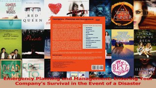 PDF Download  Emergency Planning and Management Ensuring Your Companys Survival in the Event of a Download Online