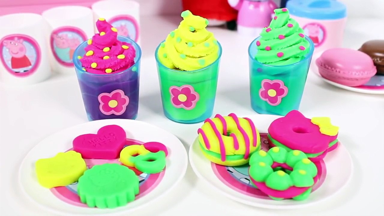 Peppa Pig Picnic Set Hello Kitty Play Dough Playset Play Doh Rainbow Colors Ice Creams Coo