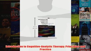 Introduction to CognitiveAnalytic Therapy Principles and Practice