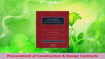 Read  Procurement of Construction  Design Contracts Ebook Free
