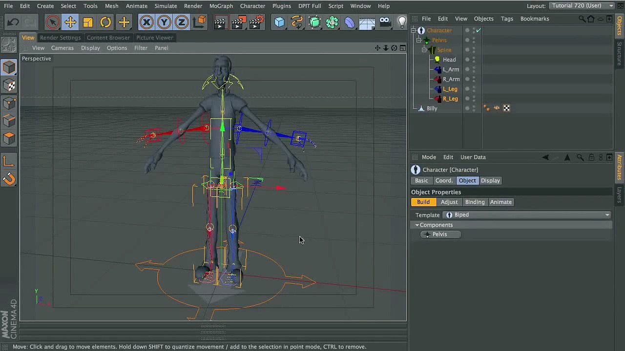 CINEMA 4D R13 TUTORIAL CHARACTER RIGGING ANIMATION