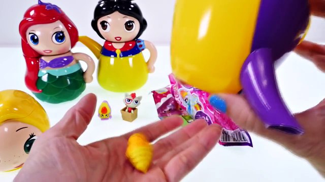 Disney Princess Tea Party Egg Surprise Mermaid Ariel Snow White Rapunzel Belle Playdough D