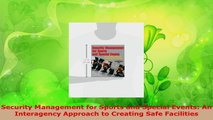 Download  Security Management for Sports and Special Events An Interagency Approach to Creating PDF Online