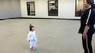 Трех летняя девочка получила белый пояс по карате