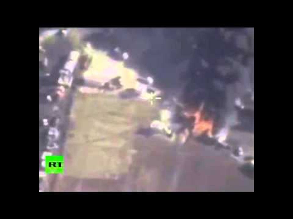 Combat cam: Russian airstrikes target gasoline trucks convoy in Aleppo province