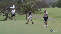 Sinks Brilliant 40-Foot Chip Shot On Golfing Holiday