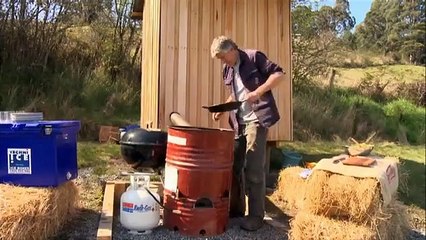 Slow-roasted smoked goose with cabbage and fennel, and warm potato and speck salad